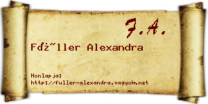 Füller Alexandra névjegykártya